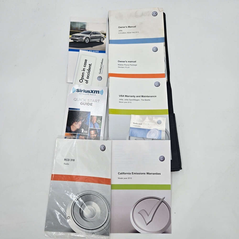 OEM 2012 Volkswagen Jetta Owner's Manual Set Guide Book Packet w/ Case